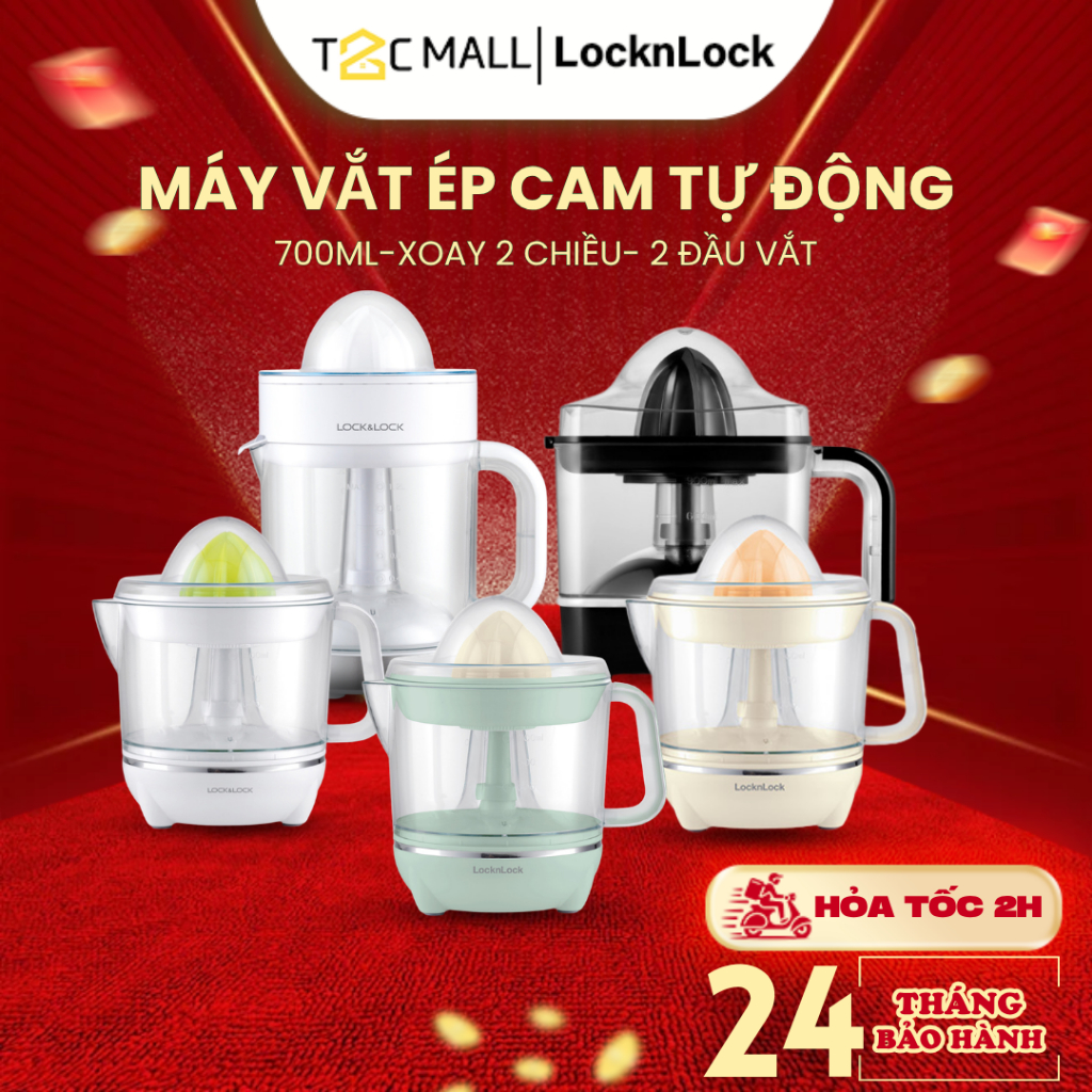 Máy Vắt Ép Cam Tự Động Xoay 2 Chiều 0.7L LocknLock EJJ231 EJJ231IVY EJJ231MIT- T2C