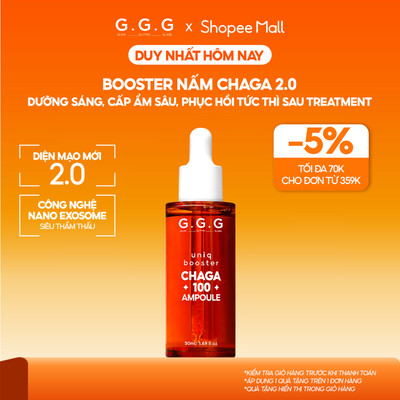 [Chỉ còn 1 SPD KOL] Tinh Chất Booster Nấm Chaga 2.0 GGG - Cấp Ẩm, Làm Dịu, Kháng Viêm, Phục Hồi Chuyên Sâu GGG - 50ml