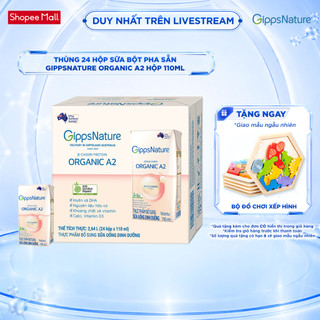 [Livestream KOL] Thực phẩm bổ sung sữa uống dinh dưỡng GippsNature Đạm A2 Beta-Casein Organic hộp 110ml