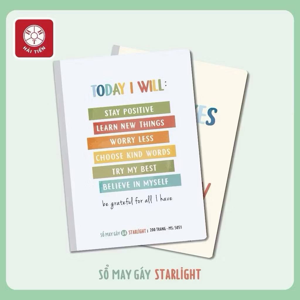 Sổ _Vở A4 May Gáy Bìa Bồi A4 dòng Kẻ Ngang 200/300/400 trang khổ giấy A4,A5,A6 Starlight Hải Tiến
