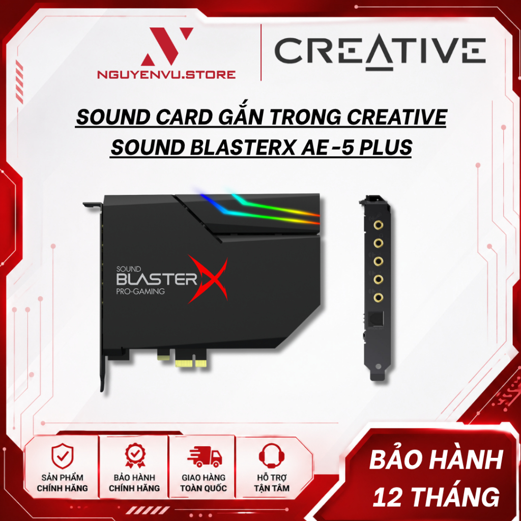 Sound card gắn trong CREATIVE Sound BlasterX AE-5 Plus - Hàng chính hãng