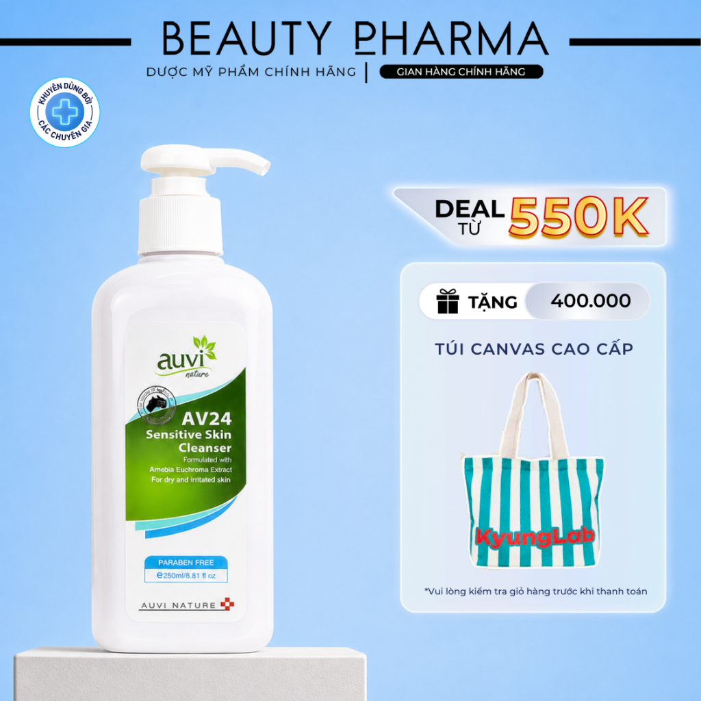 [DATE MỚI-CHÍNH HÃNG DA LIỄU] Sữa tắm Auvi AV24 Nature Sensitive Skin Cleanser cho da khô và cơ địa 