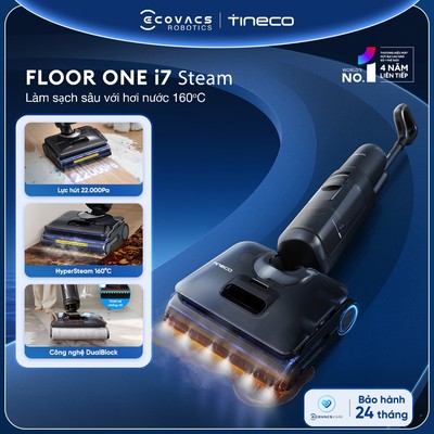 Tineco FLOOR ONE i7 Steam Máy hút bụi lau sàn khô ướt | Lực hút 22.000Pa | Chính hãng | BH 24 Tháng