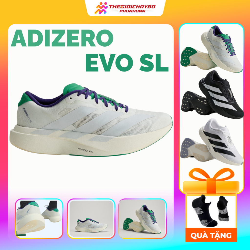 Giày Chạy Bộ Nam Nữ Adidas Adizero EVO SL - Trainer Chạy Road Tempo Marathon Nhẹ Êm
