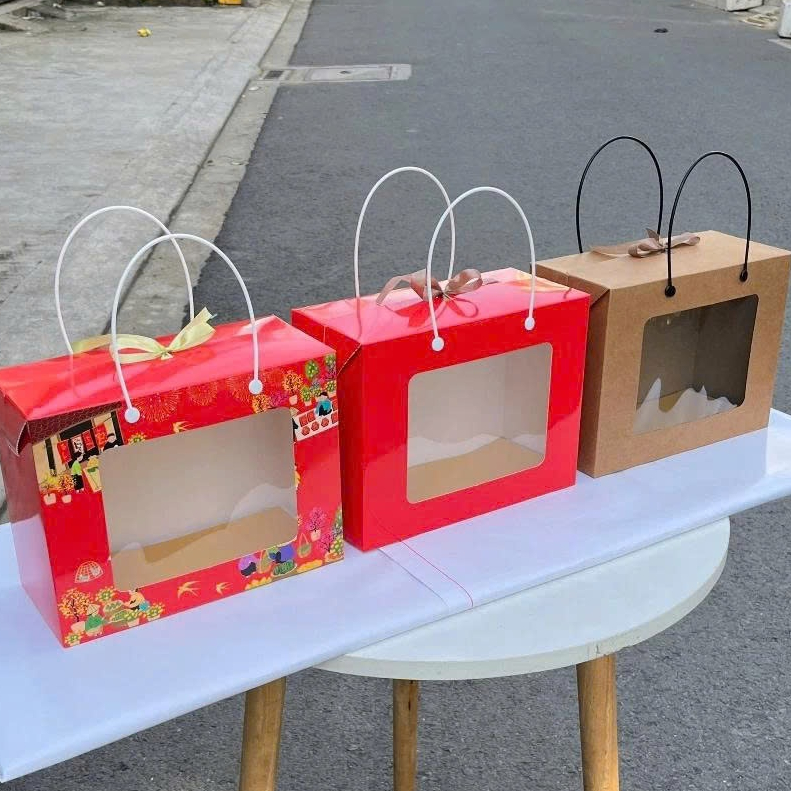 10 cái MS Hộp Q7- Hộp giấy đựng bánh mứt ,Thực phẩm KHANG BOX– khô gà, 2 hủ nhựa 1,5 lít, 2kg