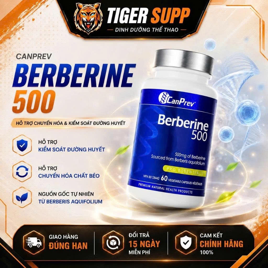CanPrev Berberine Supplement 500mg Tiện Lợi 60 Capsules