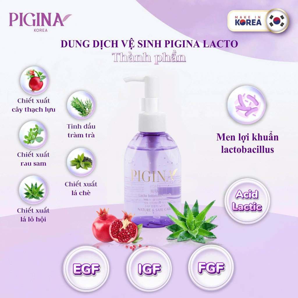 Dung dịch vệ sinh phụ nữ Pigina 150ml - Pigina Lacto Intimate Wash