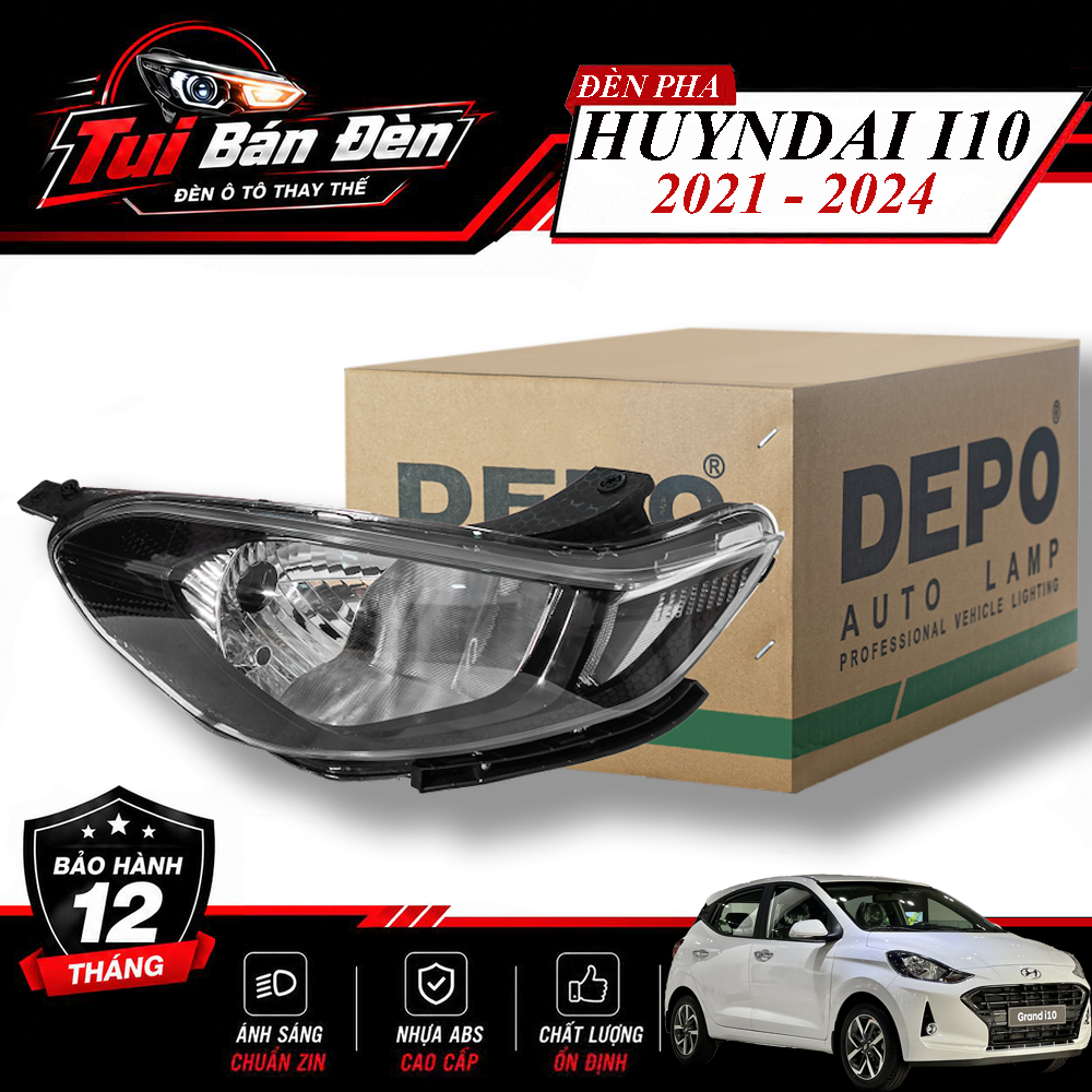 Đèn Pha Hyundai I10 2021 - 2024 DEPO [Made in Taiwan] - Chất Lượng Cao