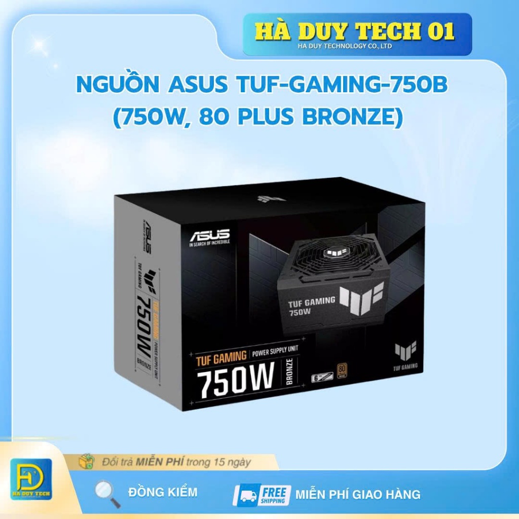 Nguồn ASUS TUF-GAMING-750B (750W, 80 Plus Bronze) - Cam Kết Chính Hãng - BH 36t - Ha Duy Tech