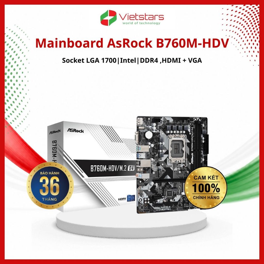Mainboard ASROCK B760M-HDV/M.2 Socket LGA 1700/ DDR4 ,HDMI + VGA