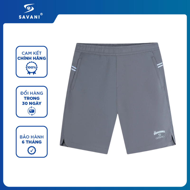 Quần Short Gió Cạp Chun Nam SAVANI, Chất Gió Mềm Mại, Thoáng Mát, Không Nhăn MSGC301S6