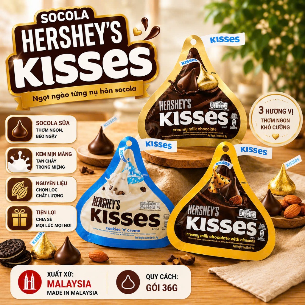 Socola Kisses Hershey's 36G