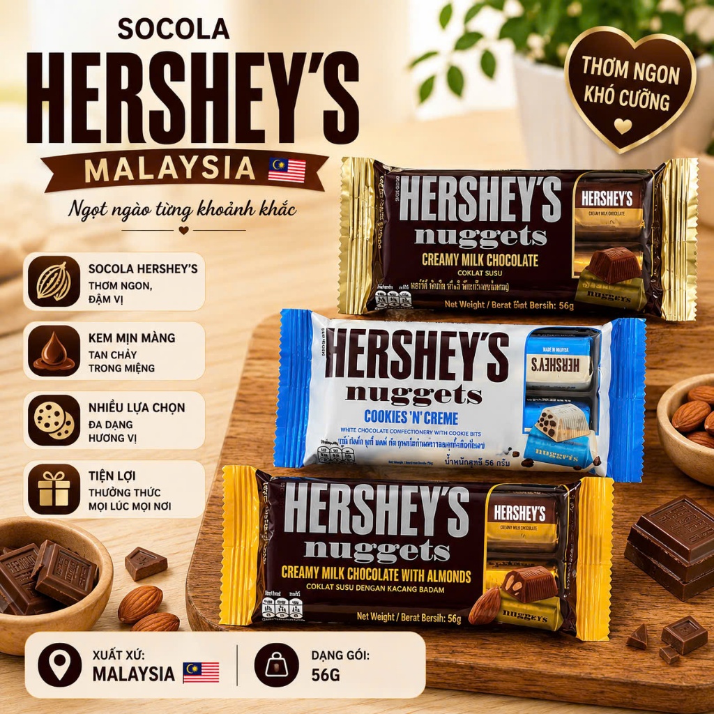 Socola Hershey's Nuggets 56G