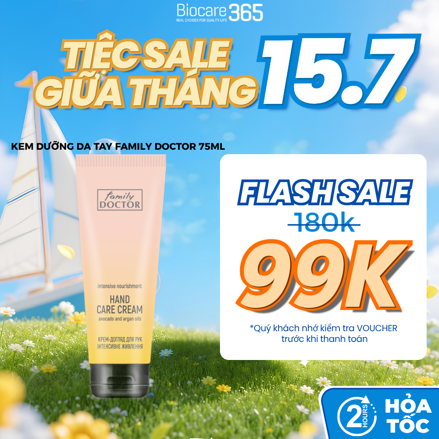 Kem dưỡng da tay Family Doctor dưỡng ẩm mềm mịn, chuyên sâu Hand Care Cream 75ml_Biocare365