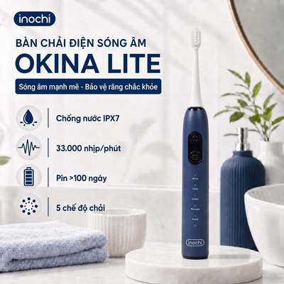 [LIVE] Bàn chải điện sóng âm Okina -Pin 2000mAh-5 chế độ chuyên sâu - Công nghệ Sonic độc quyền, Trắng răng