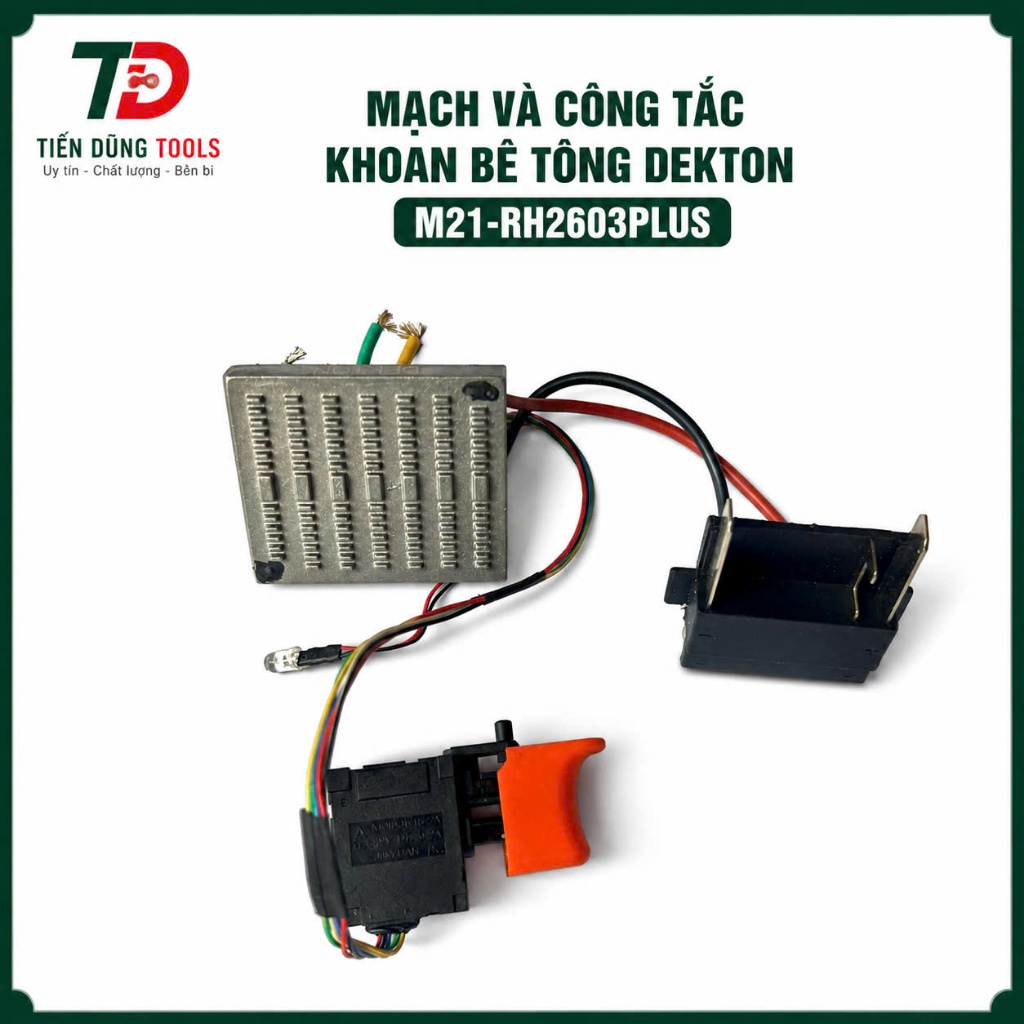 Mạch Và công tắc thay thế cho Máy Bê Tông Pin Dekton M21-RH2603PLUS Chính hãng