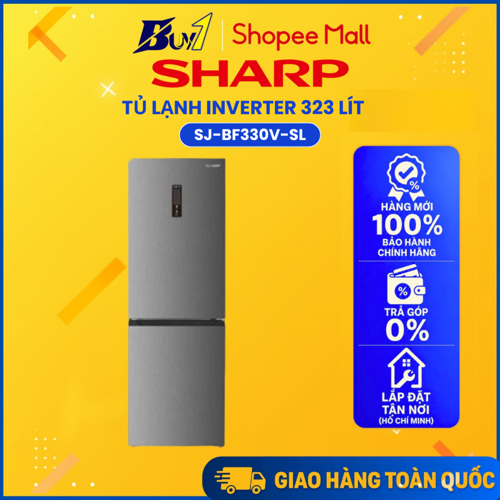 SJ-BF330V-SL - Tủ lạnh Sharp 323 Lít 2 cửa Inverter SJ-BF330V-SL - hàng chính hãng