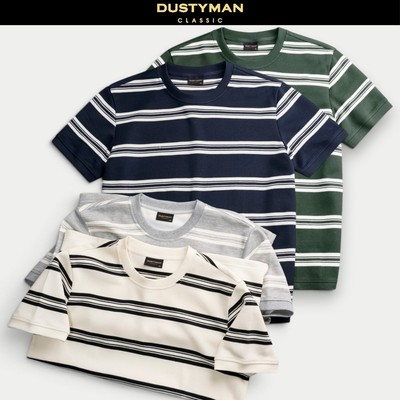 Áo Thun Nam Dệt Sọc Coast Line Dustyman, Vải Cotton Cao Cấp, Co Giãn, Mềm Mại, Form Regular Fit