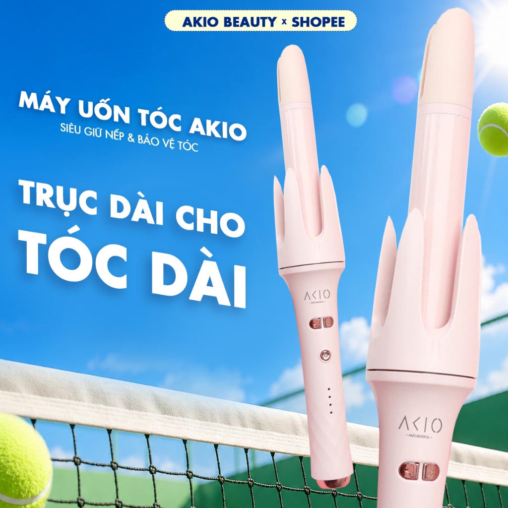 Máy uốn xoăn tự động size 28mm AKIO Beauty phủ X2 ceramic bảo vệ tóc