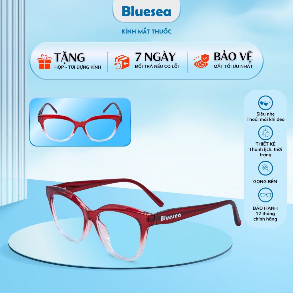 Kính BLUESEA LS007  - Kính thuốc bảo vệ mắt - Bảo hành 12 tháng chính hãng