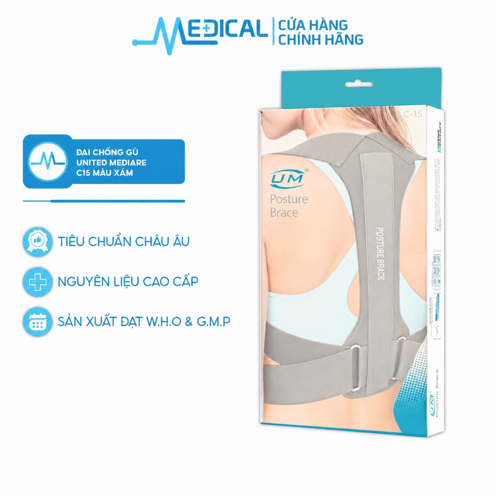 Đai chống gù lưng United Medicare C15 màu xám - MEDICAL