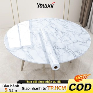 YOWXII Decal dán tường giả đá cẩm thạch tự dính, chống nước chịu nhiệt, cao cấp 3D cho bếp tủ bếp