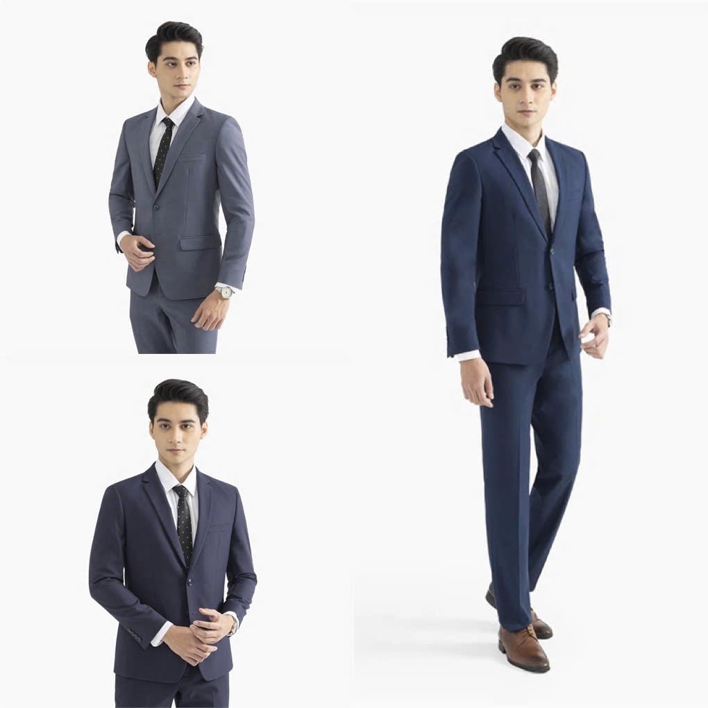 Bộ suit Aristino ASUR02 regular fit vải polyester mềm mại thoáng khí co dãn ít nhăn, có có tăng đơ