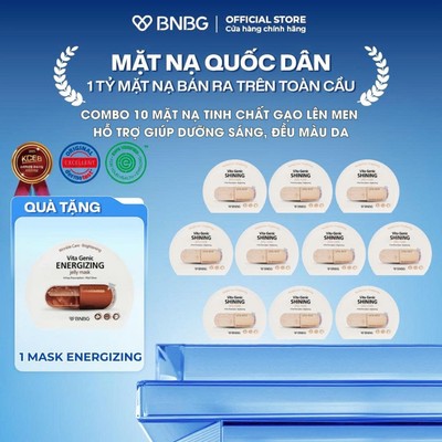 Combo 10 Mặt Nạ Tinh Chất Gạo Lên Men Giúp Dưỡng Sáng, Đều Màu Da BNBG VITA GENIC SHINING JELLY MASK 30ml