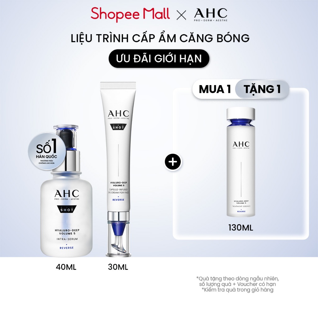 [HSD Serum: 4/2027] Bộ đôi Tinh chất Serum AHC (40ML) + Kem mắt cho mặt cấp ẩm căng bóng mờ nếp nhăn