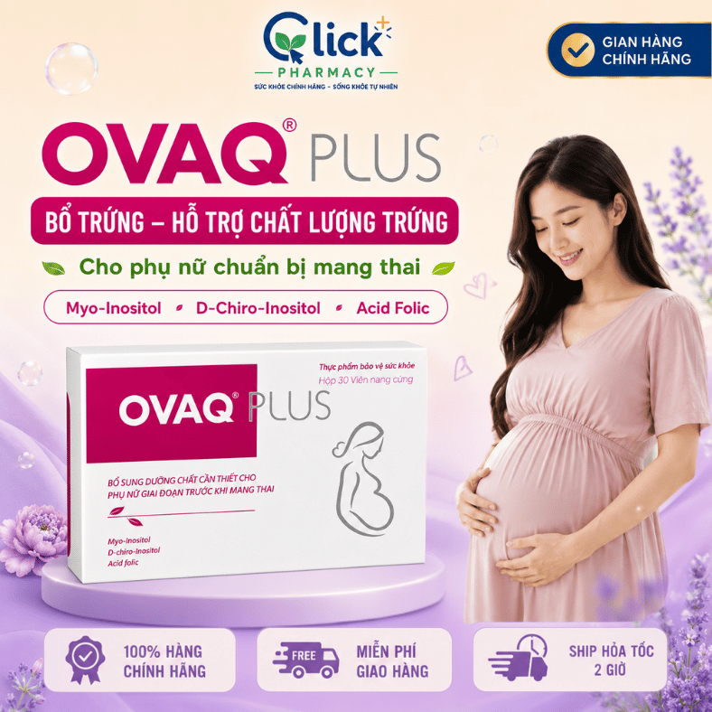 OvaQ Plus Thực Phẩm Bảo Vệ Sức Khỏe Cho Phụ Nữ Chuẩn Bị Mang Thai Bổ Sung Myo-Inositol, D-Chiro-Inos