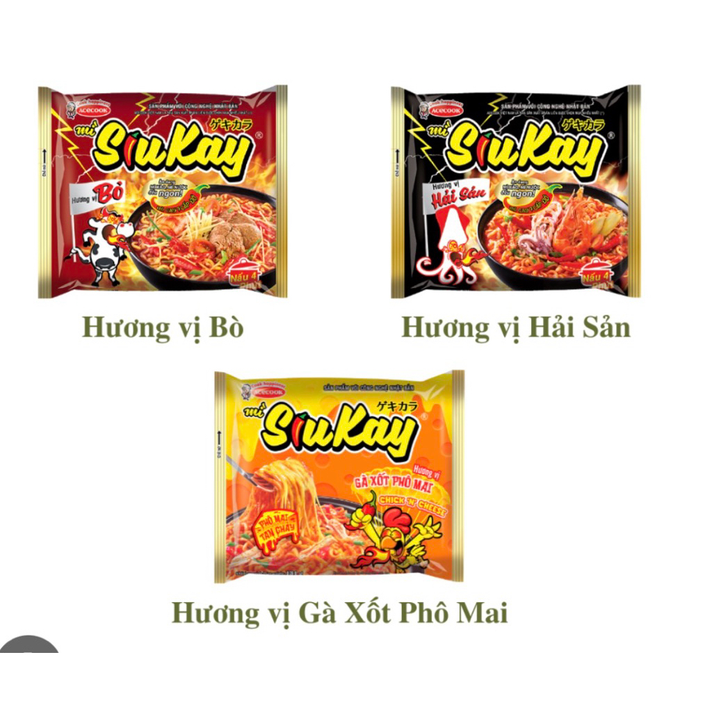 [ 1 Thùng 24 Gói] Mì Siukay Có 3 Hương Vị