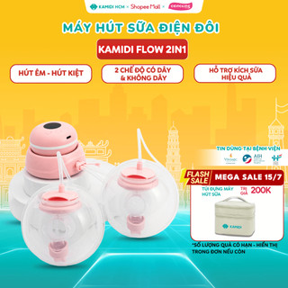 Máy Hút Sữa Điện Đôi Rảnh Tay Kamidi Flow 2IN1 Tích Hợp 2 Chế Độ Điện Đôi Có Dây Và Rảnh Tay