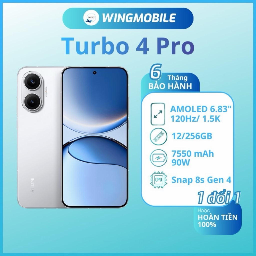 Turbo 4 Pro, ram 12/256G, chip Snap 8s Gen 4, hàng Fullbox, bảo
