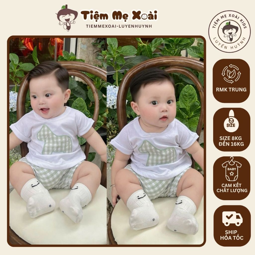 Set rmk ettoi ngựa xanh mùa hè chất mát cho bé trai
