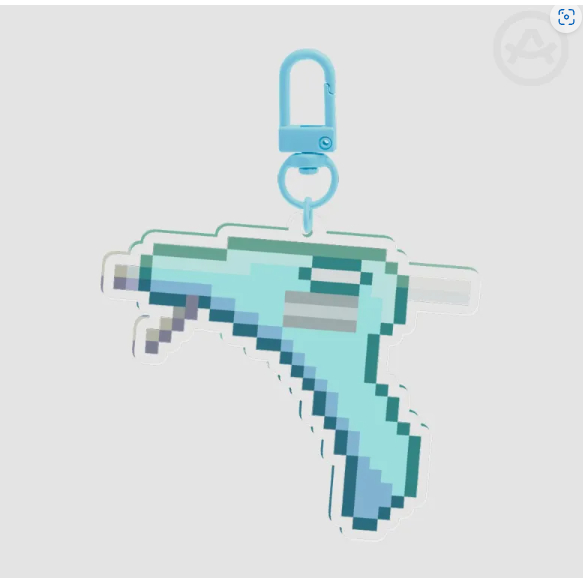 Hot Glue Gun Pixel Keychain 49