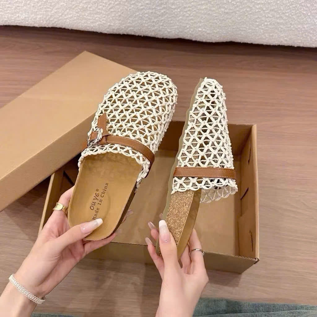 Sục lưới nữ đế cói 26333 fulbox - HACHI SHOES