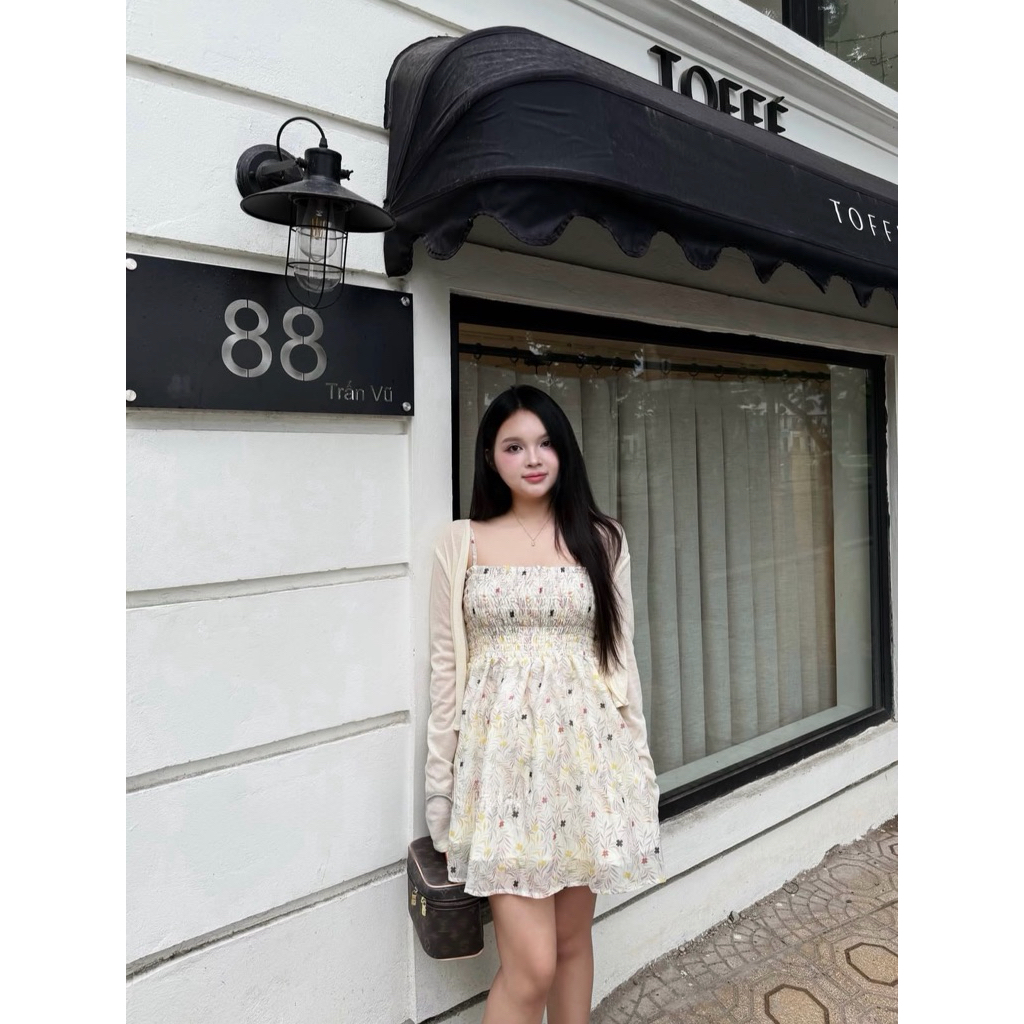 ✿ 𝙢𝙮𝙥𝙝.𝙨𝙩𝙪𝙙𝙞𝙤 ✿ SET VÁY 2S HOA LÁ + CARDIGAN