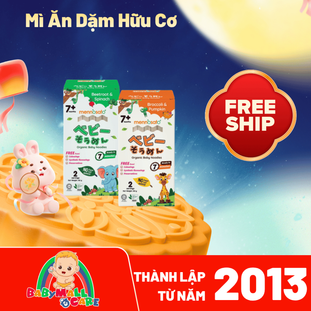 Mì Ăn Dặm Hữu Cơ Mennosato Somen 200g Cho Bé 7 Tháng+ | Babymall & Care