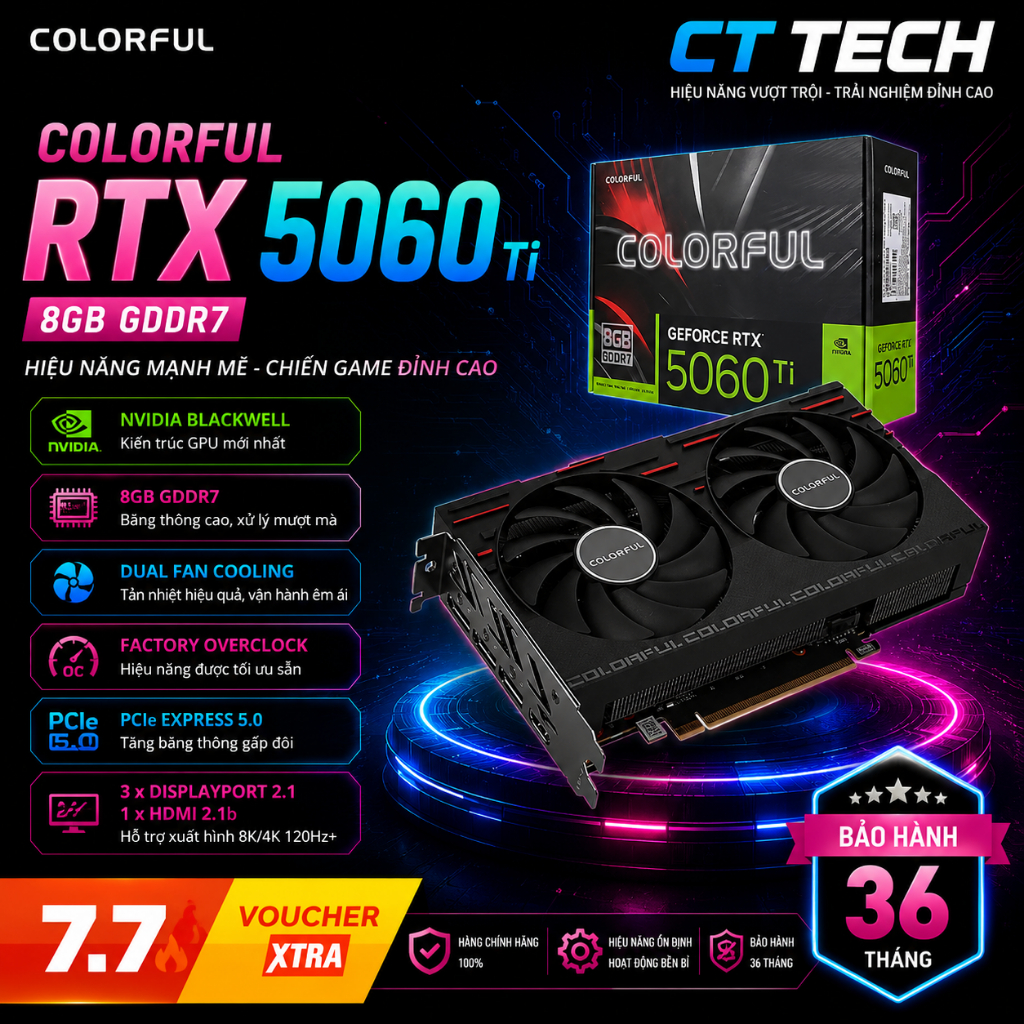 CARD ĐỒ HỌA COLORFULL 5060TI 8G DUO