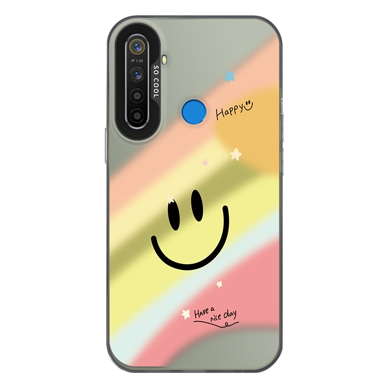 For Realme 5/Realme 5s/Realme 5i/Realme 6i Phone case,Hình ảnh chúc ngày mới vui vẻ, bao da điện tho