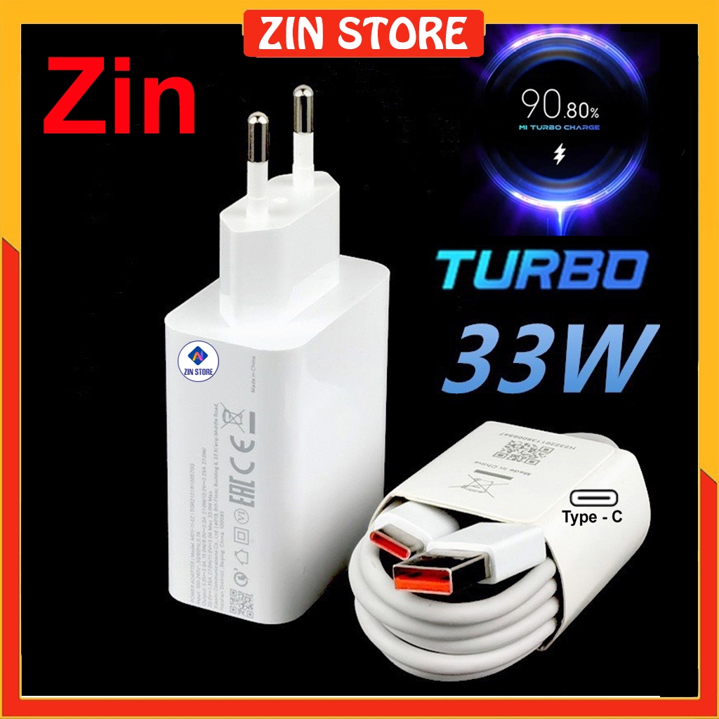 Bộ củ sạc nhanh 33W M i Turbo Charge 4.0 mã Xiaomi MDY-11-EZ - Hàng Zin máy M i 10 10T 11 Lite POCO 