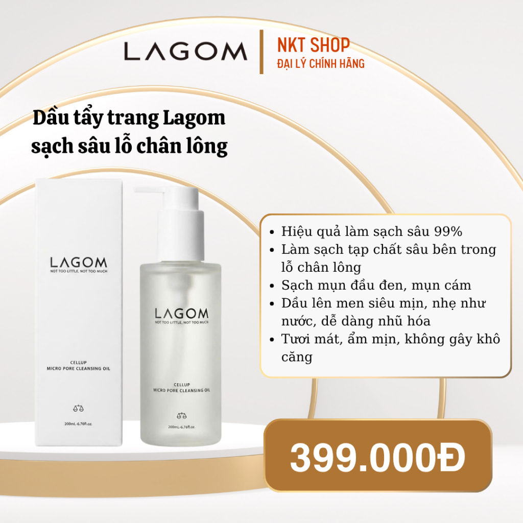 Dầu Tẩy Trang Lagom Làm Sạch Sâu Lỗ Chân Lông, Loại Bỏ Mụn Đầu Đen Lagom Cellup Micro Pore Cleansing