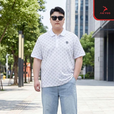 Áo POLO Nam Bigsize 80-140KG AKYOO Cao Cấp Cotton Co Giãn, Thâm Hút Mồ Hôi, Áo Polo Bigsize - PL HT THAN