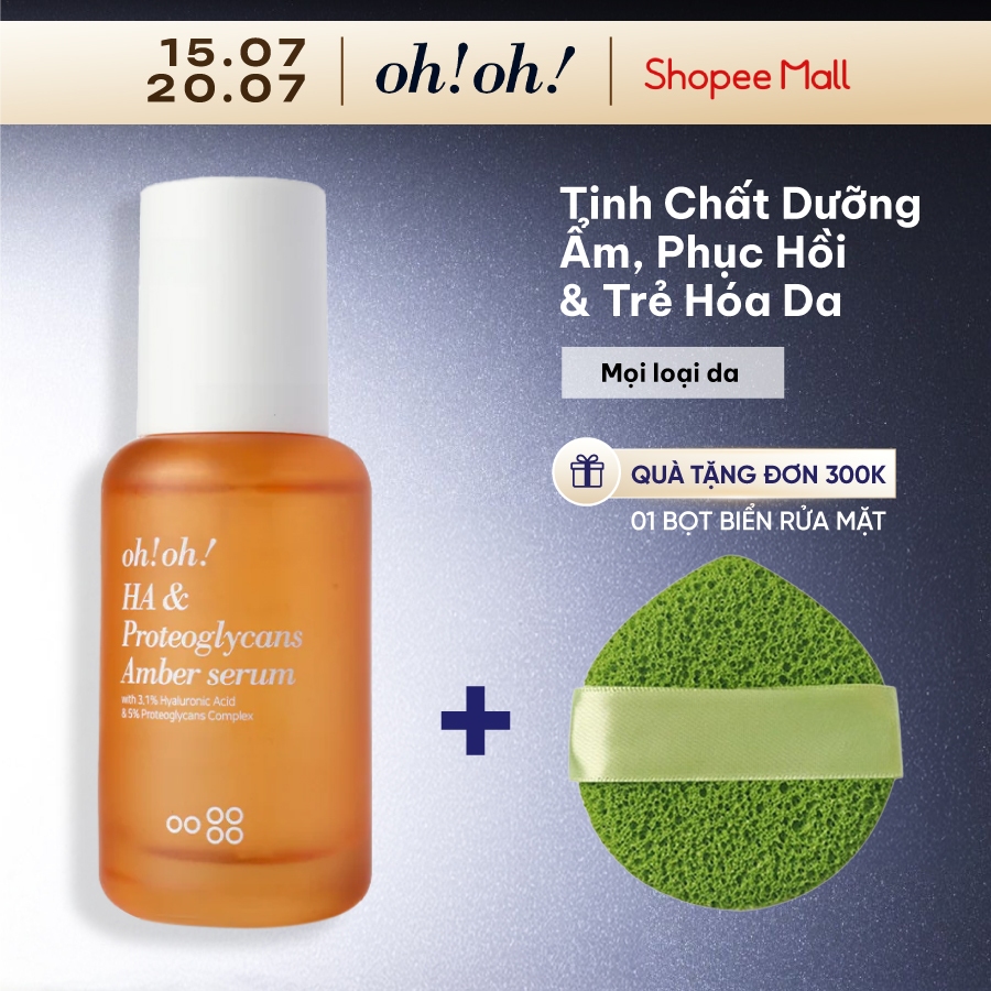 Serum Oh Oh dưỡng ẩm, căng mọng và trẻ hóa da HA & Proteoglycans Amber Serum - OH OH