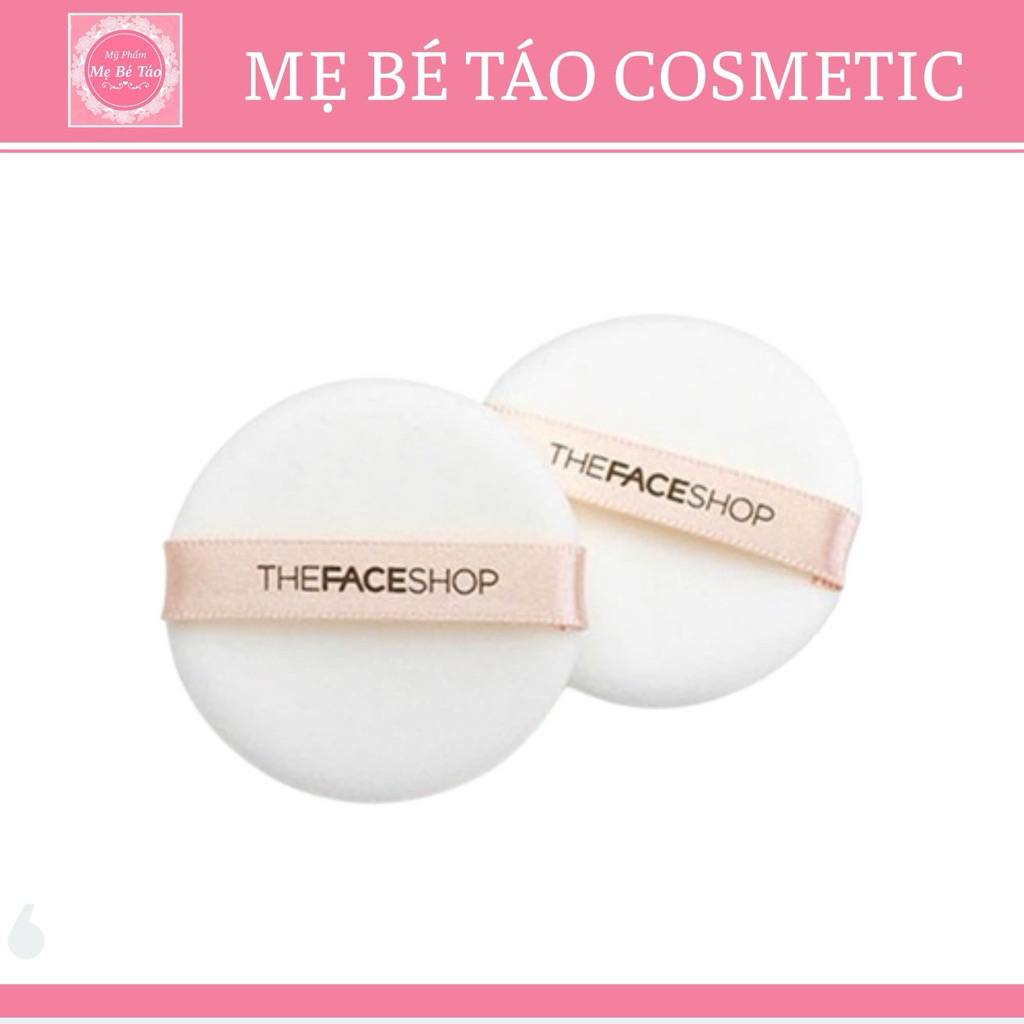 [CHÍNH HÃNG] Bông Đánh Phấn Phủ TFS Round Flocked Puff The Face Shop Túi 2 Miếng