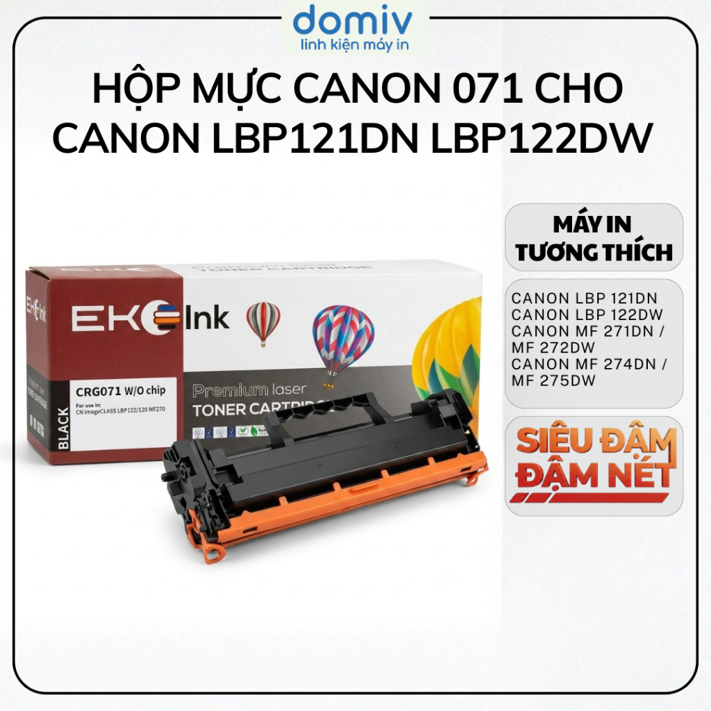 Hộp Mực Canon 071 Cho Canon LBP121DN LBP122DW MF271DN MF272DW MF274DN MF275DW In Đậm Nét