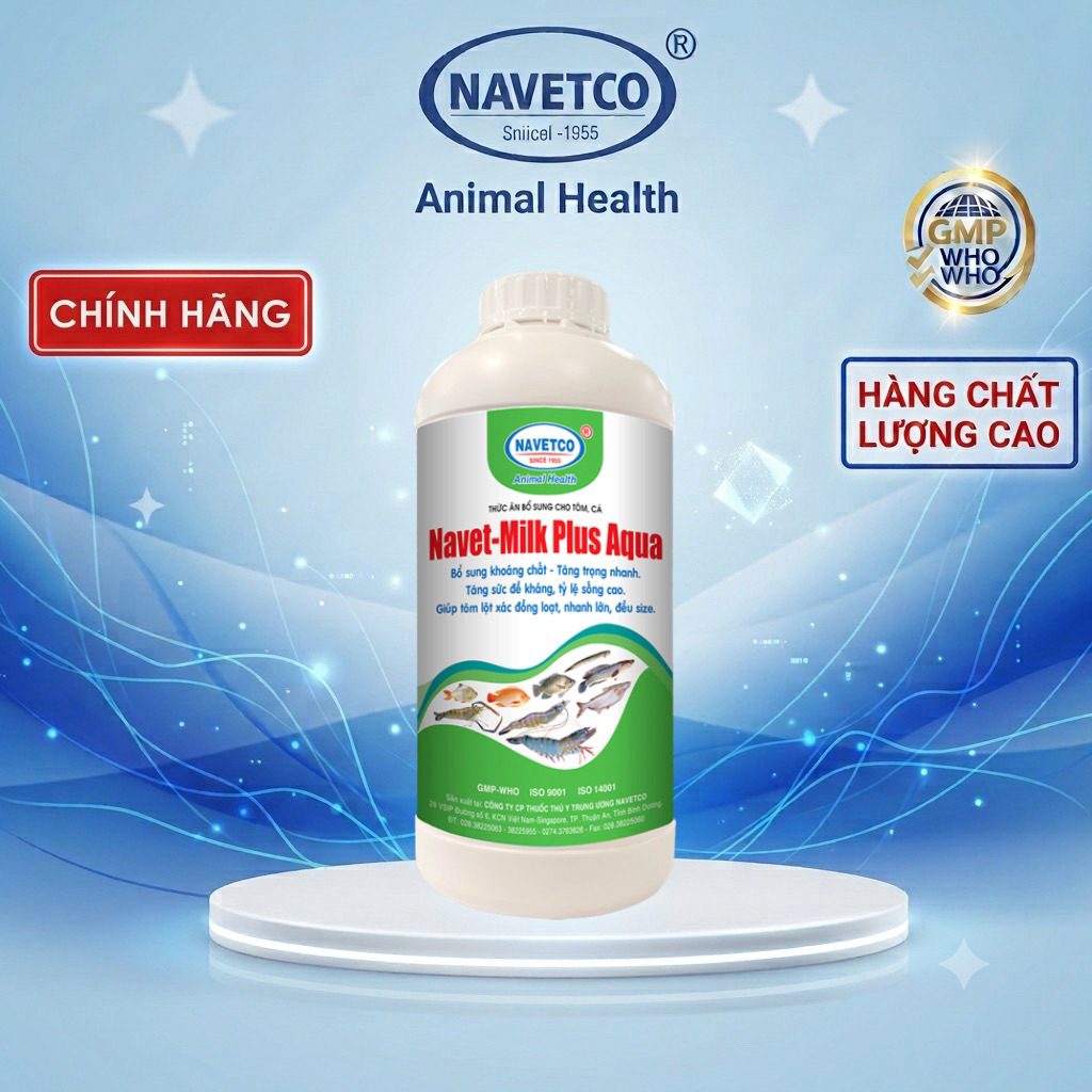Navet-Milk Plus Aqua - Dinh dưỡng cho cá, tôm - Hàng chính hãng - Đạt tiêu chuẩn GMP WHO