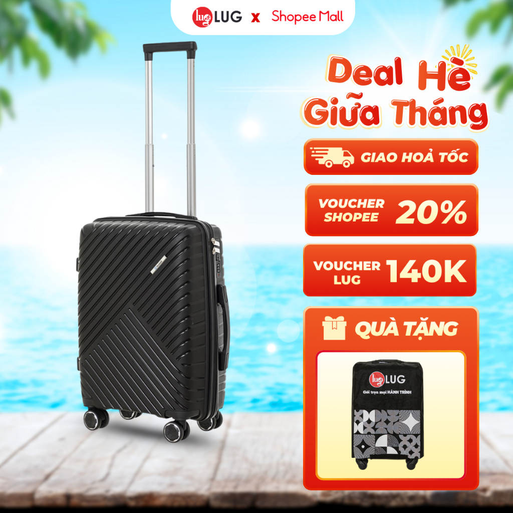 [LUG x KOL] Vali Kéo LUG Holdall MP807- Size 20 - Nhựa PP chống bể vỡ,Màu Sắc Trẻ Trung, Khoá Số Bảo