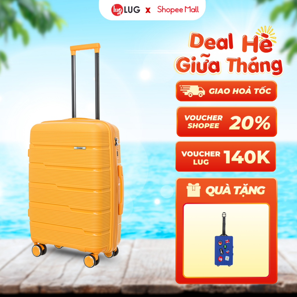 [ NHỎ - GỌN - NHẸ ] Vali Kéo LUG Holdall MP809 - Size 20, Size 24, Size 28: Nhựa PP chống bể vỡ, Kho