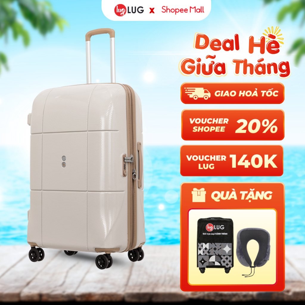 Vali Kéo LUG Echolac Size 20/24/28 PC080SN22 - Nhựa PC Chống Bể Vỡ, Ngăn Mở Rộng 25% Sức Chứa, Khóa 